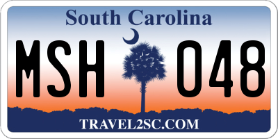 SC license plate MSH048