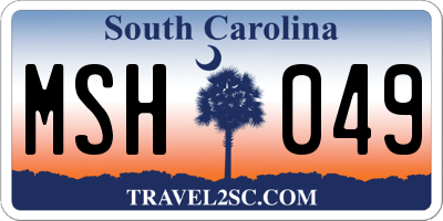 SC license plate MSH049