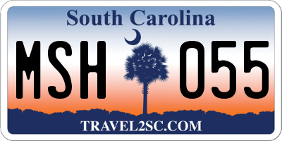 SC license plate MSH055