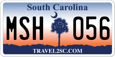 SC license plate MSH056