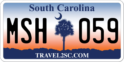 SC license plate MSH059