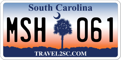 SC license plate MSH061