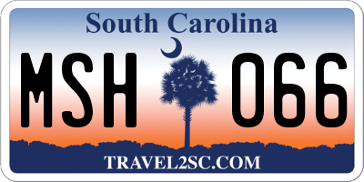 SC license plate MSH066