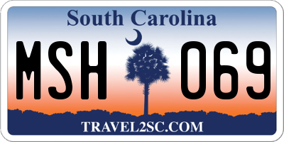 SC license plate MSH069