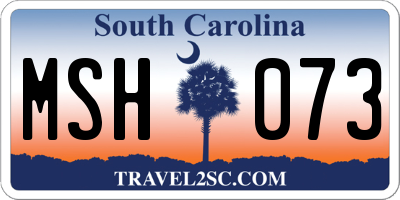 SC license plate MSH073
