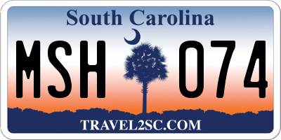 SC license plate MSH074