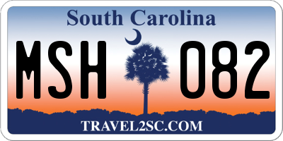 SC license plate MSH082
