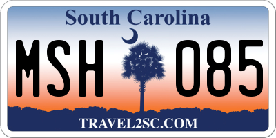 SC license plate MSH085