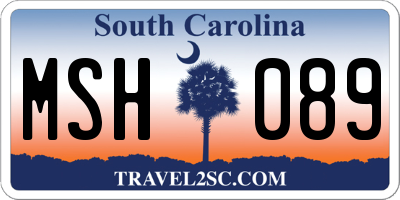 SC license plate MSH089
