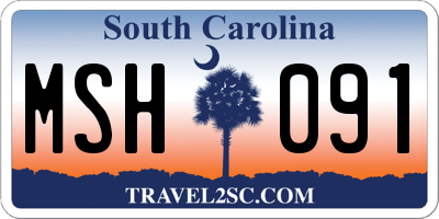 SC license plate MSH091