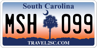 SC license plate MSH099