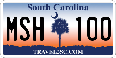 SC license plate MSH100