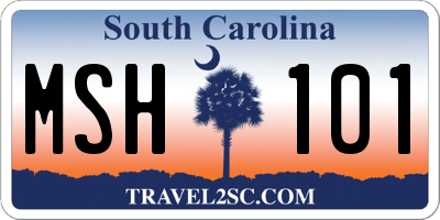 SC license plate MSH101