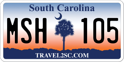 SC license plate MSH105