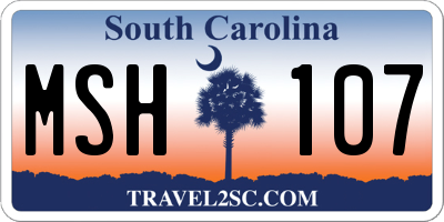 SC license plate MSH107