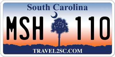 SC license plate MSH110