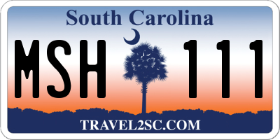 SC license plate MSH111
