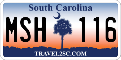 SC license plate MSH116