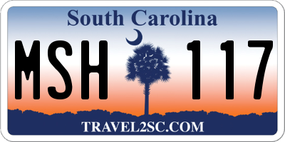 SC license plate MSH117