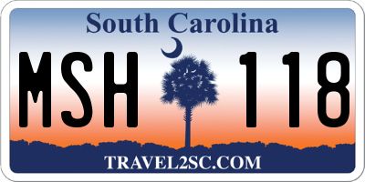 SC license plate MSH118