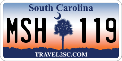 SC license plate MSH119