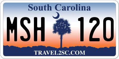 SC license plate MSH120