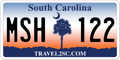 SC license plate MSH122