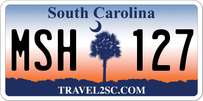 SC license plate MSH127