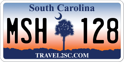 SC license plate MSH128
