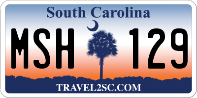 SC license plate MSH129