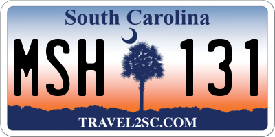 SC license plate MSH131
