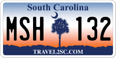 SC license plate MSH132