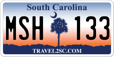 SC license plate MSH133