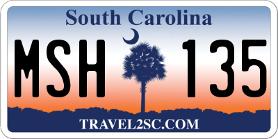 SC license plate MSH135