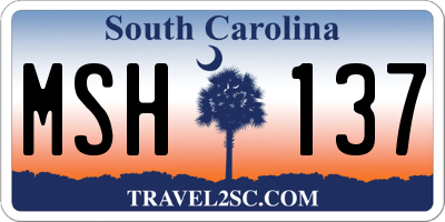 SC license plate MSH137