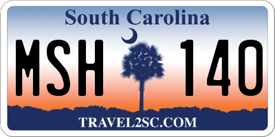 SC license plate MSH140