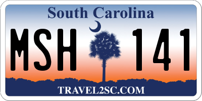SC license plate MSH141