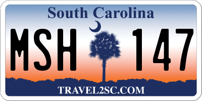 SC license plate MSH147