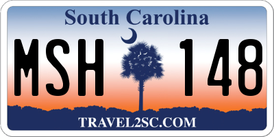 SC license plate MSH148