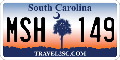 SC license plate MSH149
