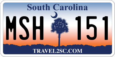 SC license plate MSH151