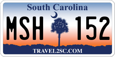 SC license plate MSH152