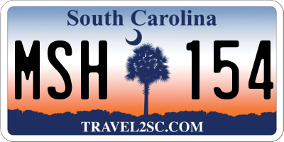 SC license plate MSH154