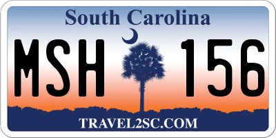 SC license plate MSH156