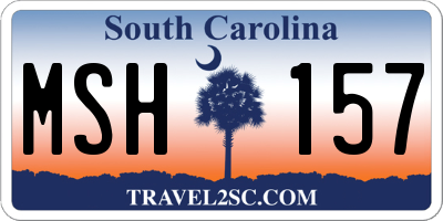 SC license plate MSH157