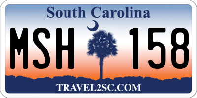 SC license plate MSH158