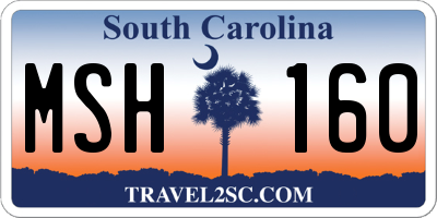 SC license plate MSH160