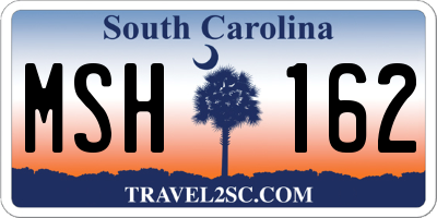SC license plate MSH162