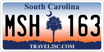 SC license plate MSH163