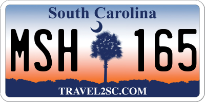 SC license plate MSH165